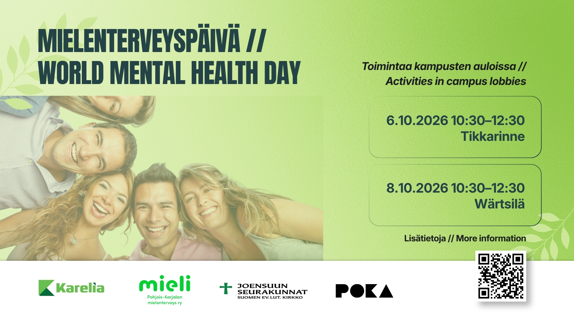 Mielenterveyspäivän hyvinvoinnin tempaukset // Mental Health Day wellbeing events