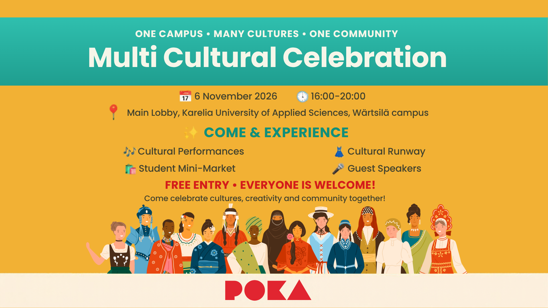 Multicultural Celebration 6.11.2026, 16–20, Wärtsilä